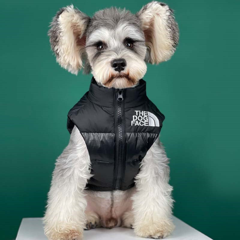 Puppy Warm And Thick Black Down Jacket Sleeveless Vest Jacket