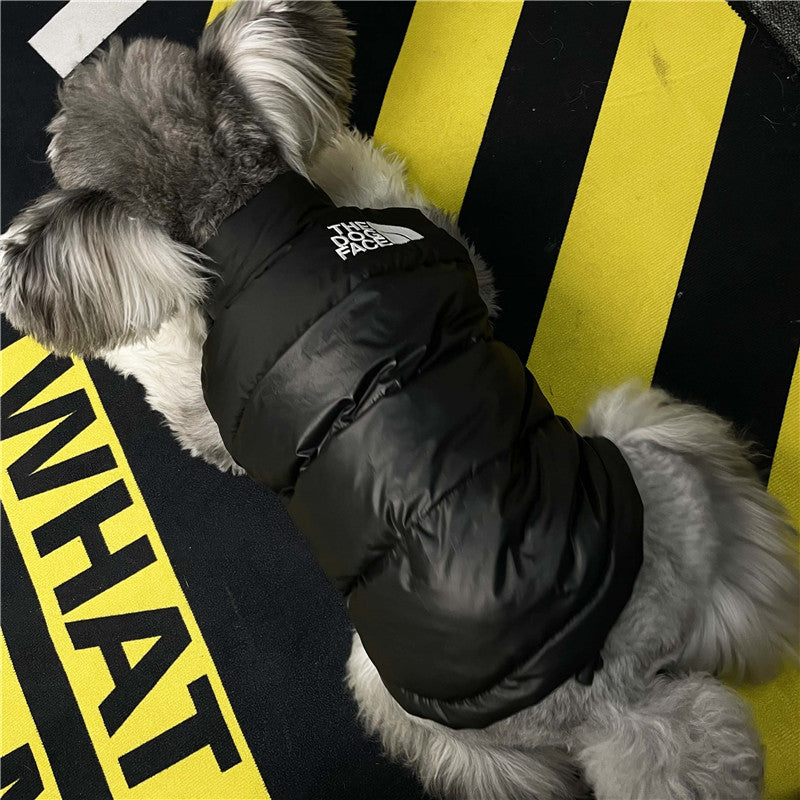 Puppy Warm And Thick Black Down Jacket Sleeveless Vest Jacket