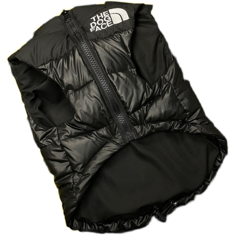 Puppy Warm And Thick Black Down Jacket Sleeveless Vest Jacket