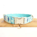 Pet Blue Flower Collar Handmade Dog Collar