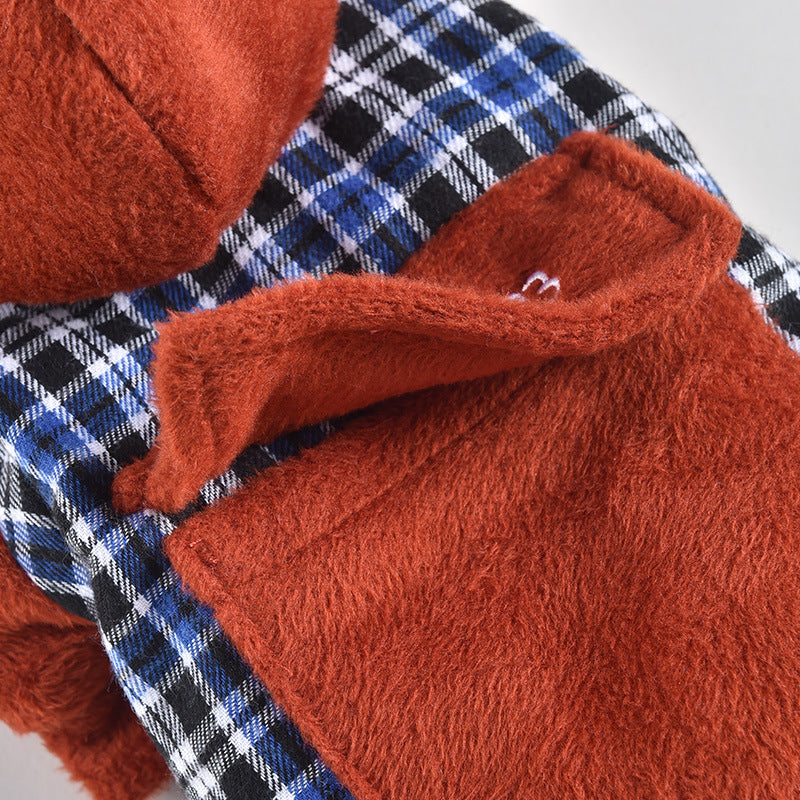 Pet Dog Clothes Plush Pocket Four-Legged Pants Plus Velvet Thick Clothing
