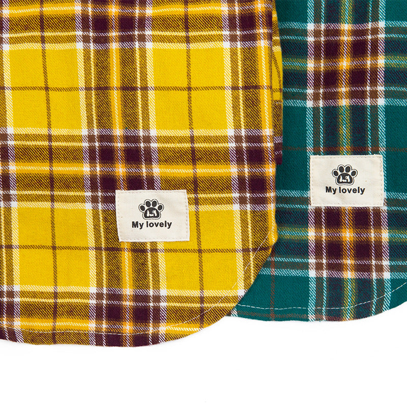 Pet Leisure Plaid Shirt Pet Clothes Shirt