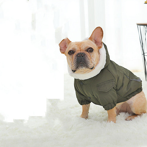 Law Fighting Clothes Dog Cotton Winter Pet Clothes Plus Velvet Thickening