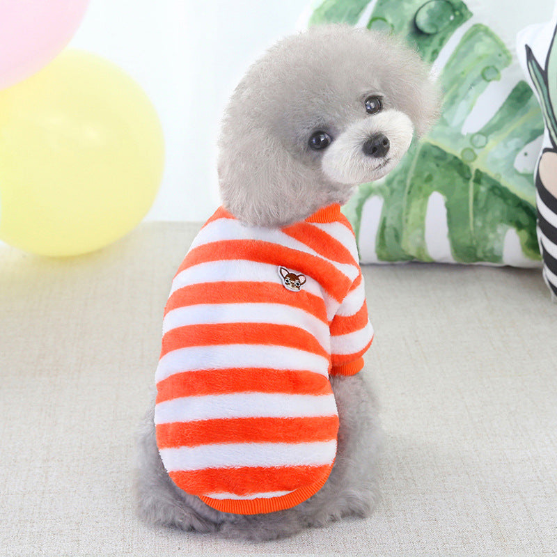 Winter Teddy Bichon Warm Clothing Cat Rainbow Fleece