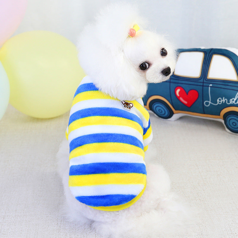 Winter Teddy Bichon Warm Clothing Cat Rainbow Fleece
