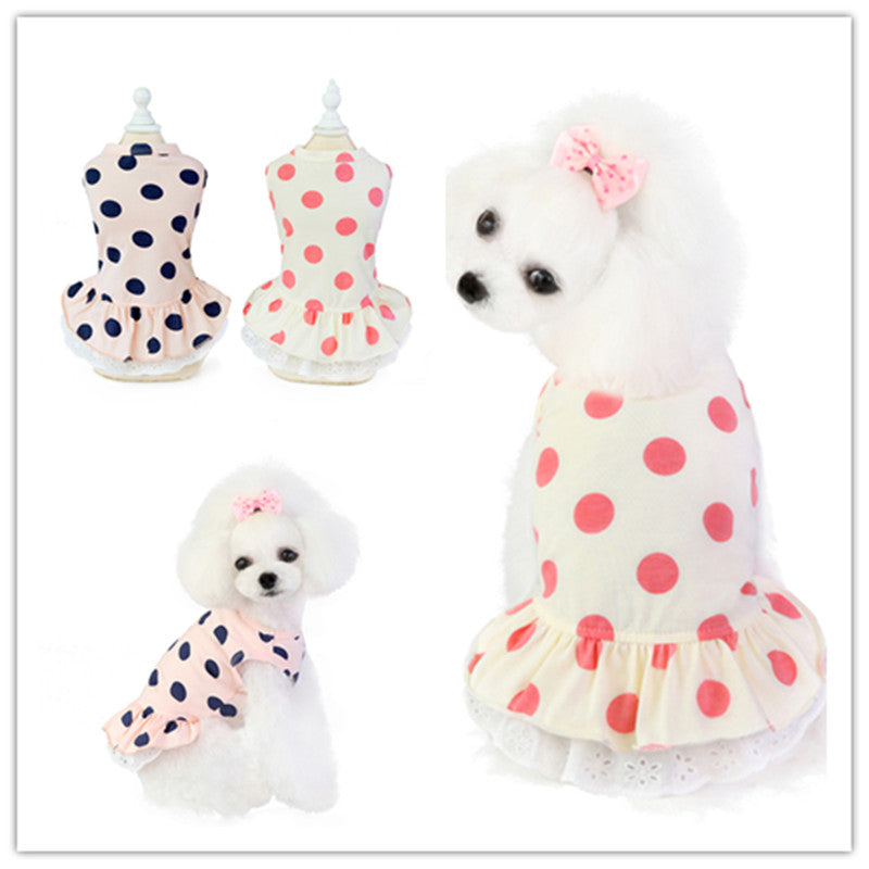 Cute Dog Clothes Lace Polka Dot Pet Supplies