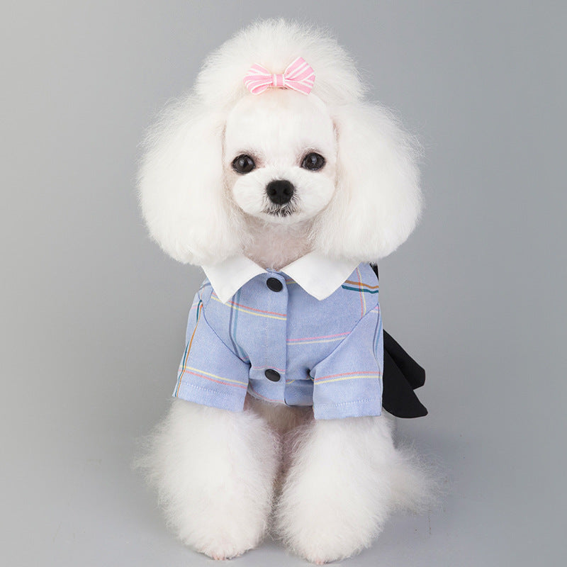 Spring And Summer New Dog Clothes Couple Wear Student Suit