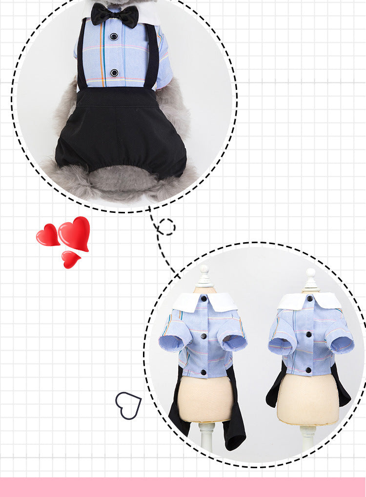 Spring And Summer New Dog Clothes Couple Wear Student Suit