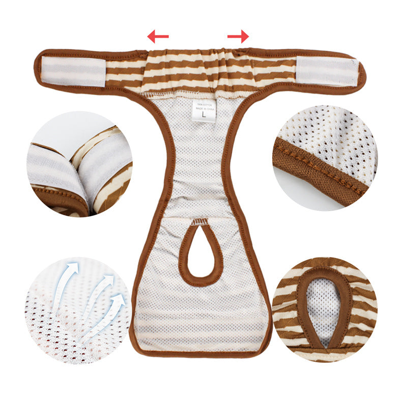New Pet Striped Physiological Pants Dog Menstrual Pants Anti-Harassment