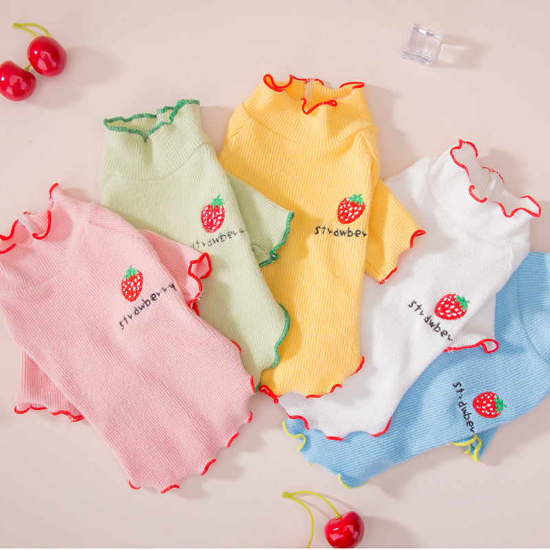 Breathable Strawberry Knitwear For Dogs And Pet Undercoat