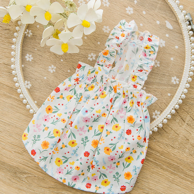 Floral Anti-hair Cat Halter Skirt