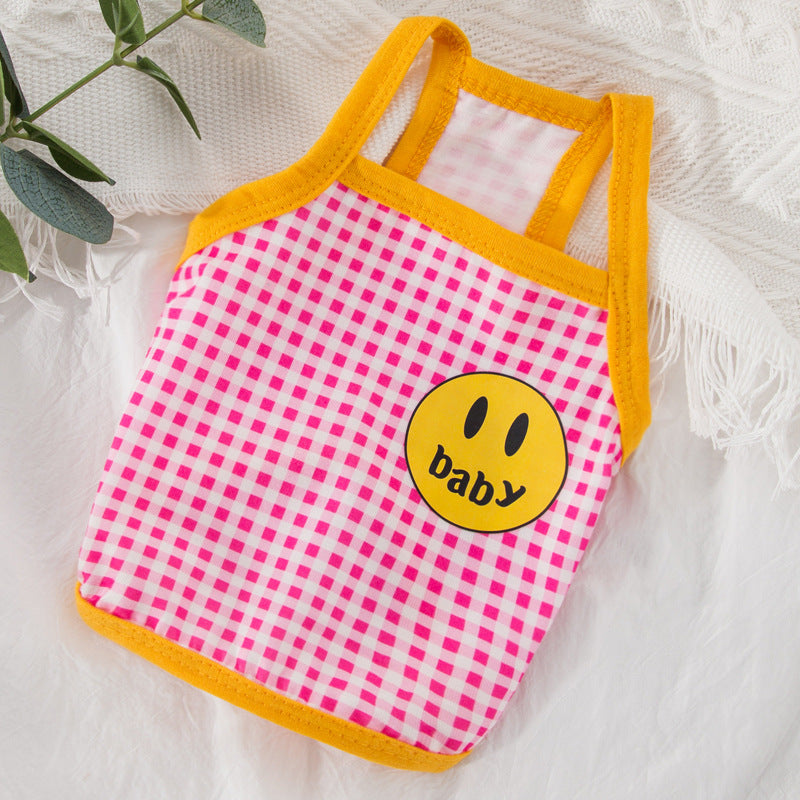 Strawberry Vest Puppy Thin Spring And Autumn Clothes