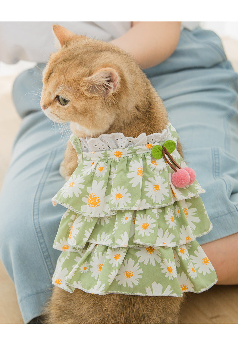 Summer Cat little Daisy Suspender Dress