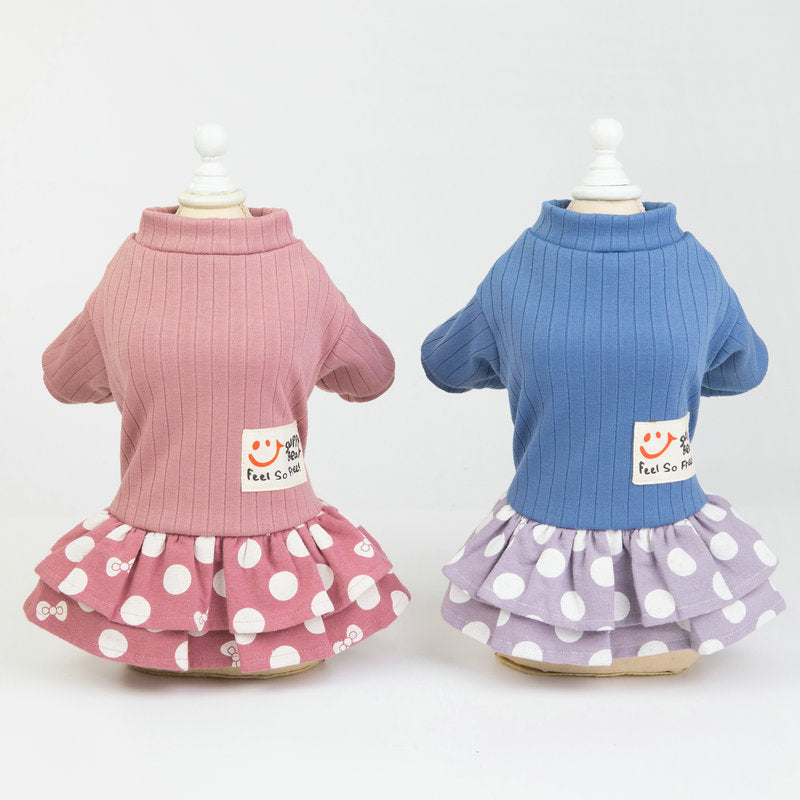 Cute Smiley Polka Dot Pet Dress