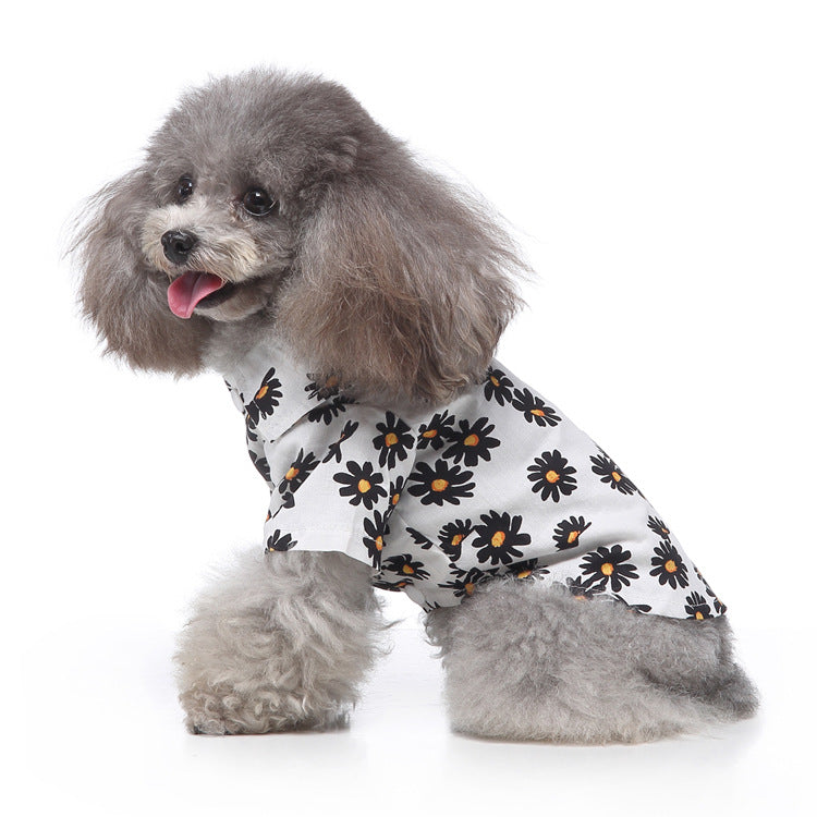 Hawaiian Print Dog Clothes Beach Plaid Shirt