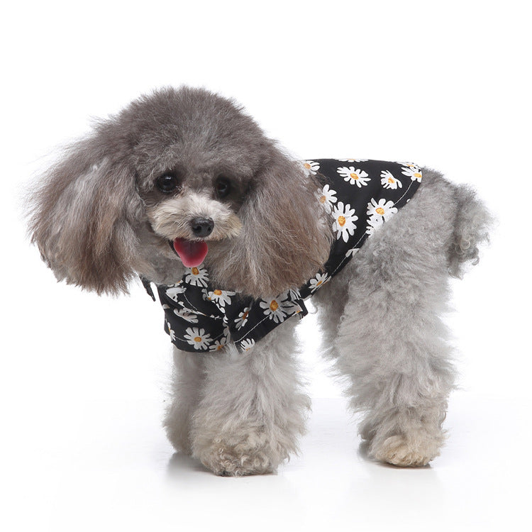 Hawaiian Print Dog Clothes Beach Plaid Shirt