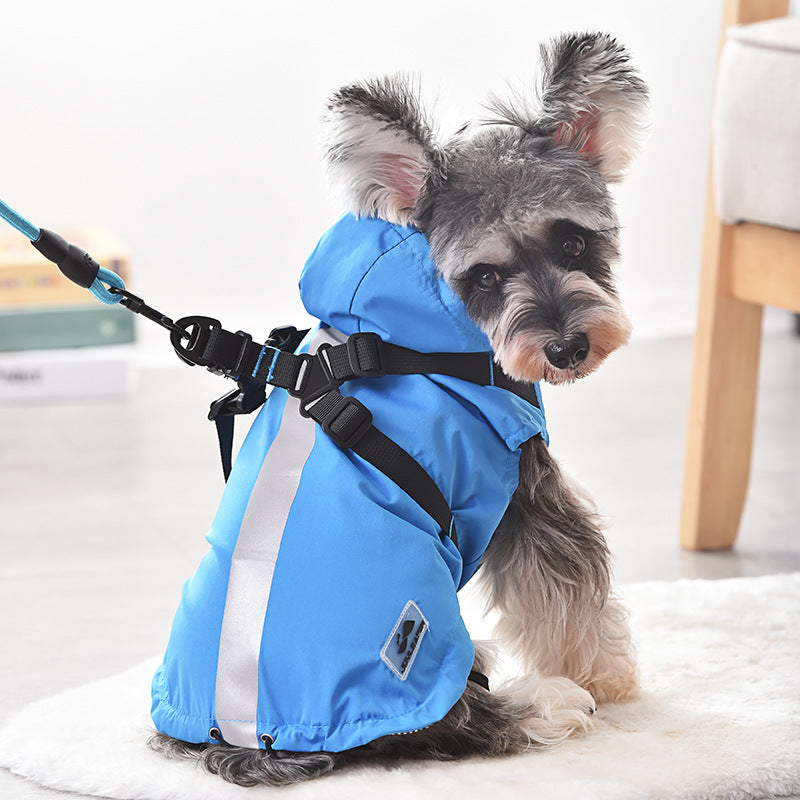 Raincoat Windbreaker Pet Chest Back Waterproof Snowproof Raincoat Pet Dog Clothes