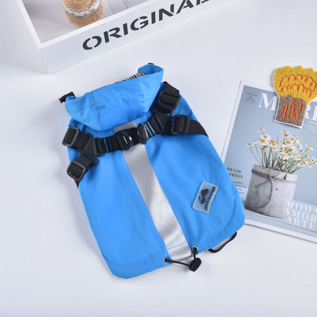Raincoat Windbreaker Pet Chest Back Waterproof Snowproof Raincoat Pet Dog Clothes
