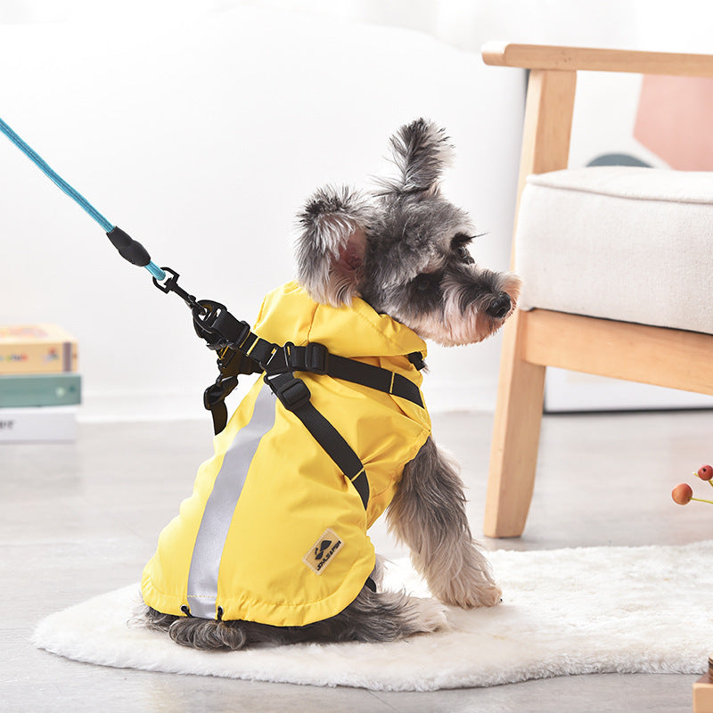 Raincoat Windbreaker Pet Chest Back Waterproof Snowproof Raincoat Pet Dog Clothes