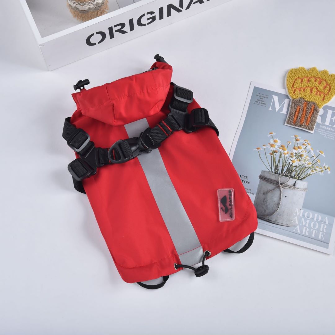 Raincoat Windbreaker Pet Chest Back Waterproof Snowproof Raincoat Pet Dog Clothes