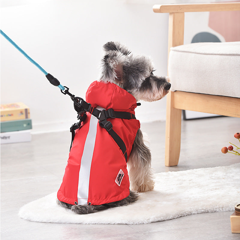 Raincoat Windbreaker Pet Chest Back Waterproof Snowproof Raincoat Pet Dog Clothes