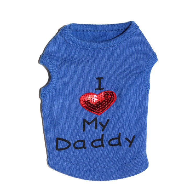 Pet Supplies Dog Clothes Threaded Daddy Mommy 4 Pet Vest