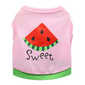 Cotton Jersey Printed Sweet and Cute Pink Watermelon Series Vest