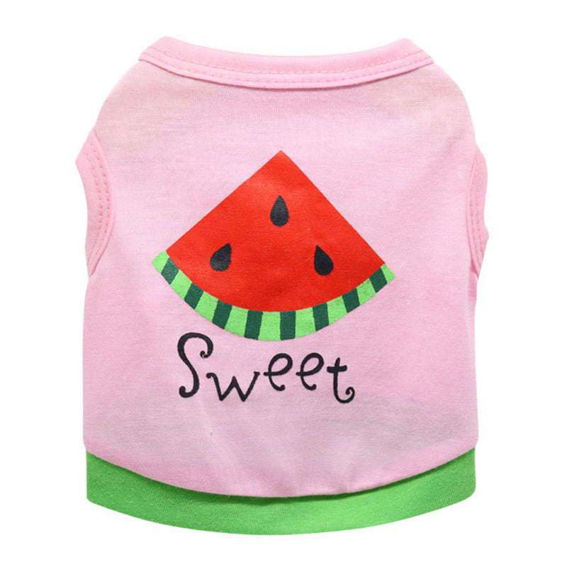 Cotton Jersey Printed Sweet and Cute Pink Watermelon Series Vest