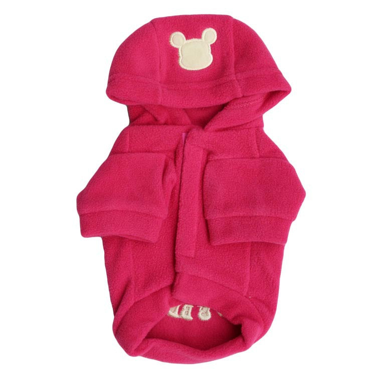 Polar Fleece Cartoon Embroidered Pet Hooded T-Shirt Wholesale