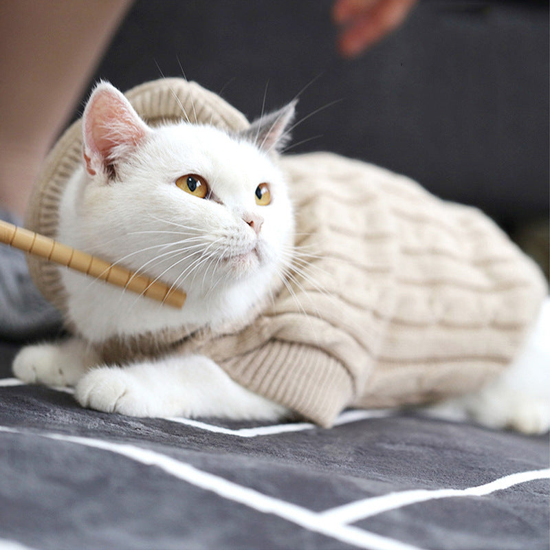 Short Hairless Warm Sweater For Cute Kittens And Dogs