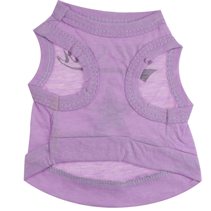 Pet Clothes Clothes Cotton Jersey Printed White Fve-star Pet Vest