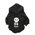 Pet Clothes Dog Costume Halloween Fleece Black Skull Pet Hooded T-shirt
