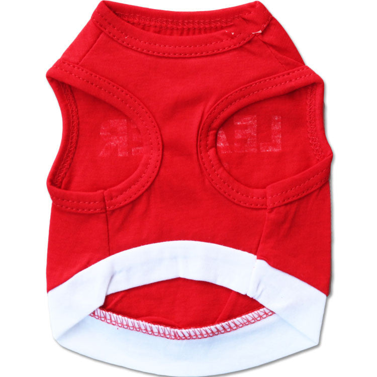 Dog Clothing Wholesale Cotton Big Red Printed Letters Pet Vest Teddy Clothes