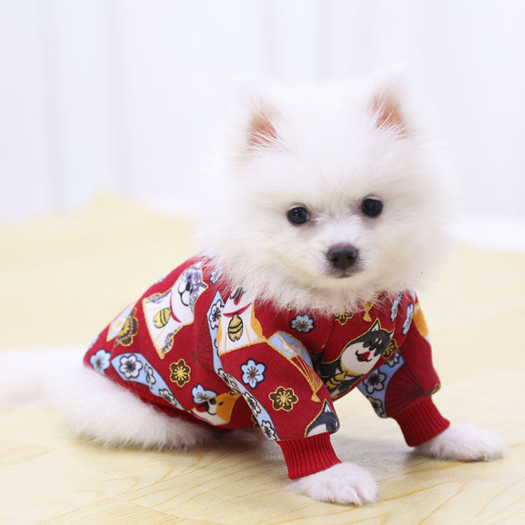Kimono And Wind Bronzing Dog Cat Pet Small And Medium-Sized Dog Two Foot Guard Clothing Supplies