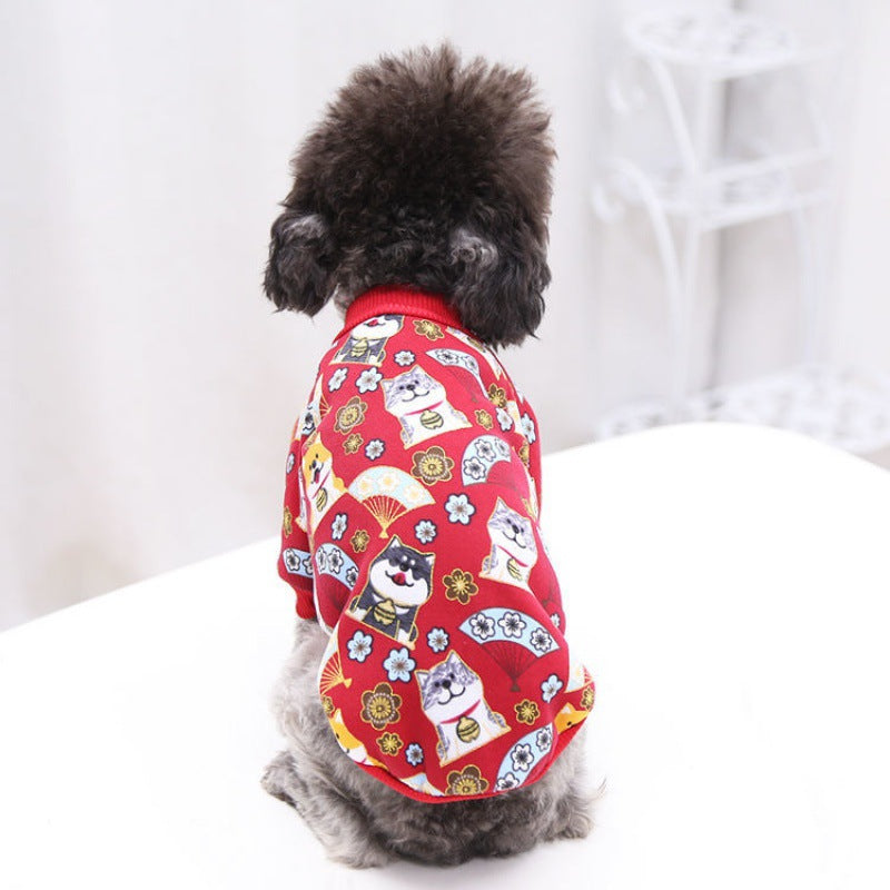 Kimono And Wind Bronzing Dog Cat Pet Small And Medium-Sized Dog Two Foot Guard Clothing Supplies