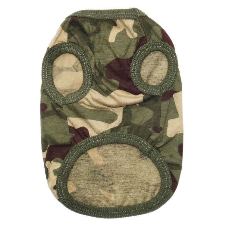 Pet Clothes Dog Clothes Cotton Yellow Woodland Camouflage Dog Clothes Vest Teddy Pet Clothes Spring And Summer