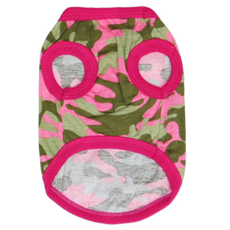 Pet Clothes Dog Clothes Cotton Yellow Woodland Camouflage Dog Clothes Vest Teddy Pet Clothes Spring And Summer