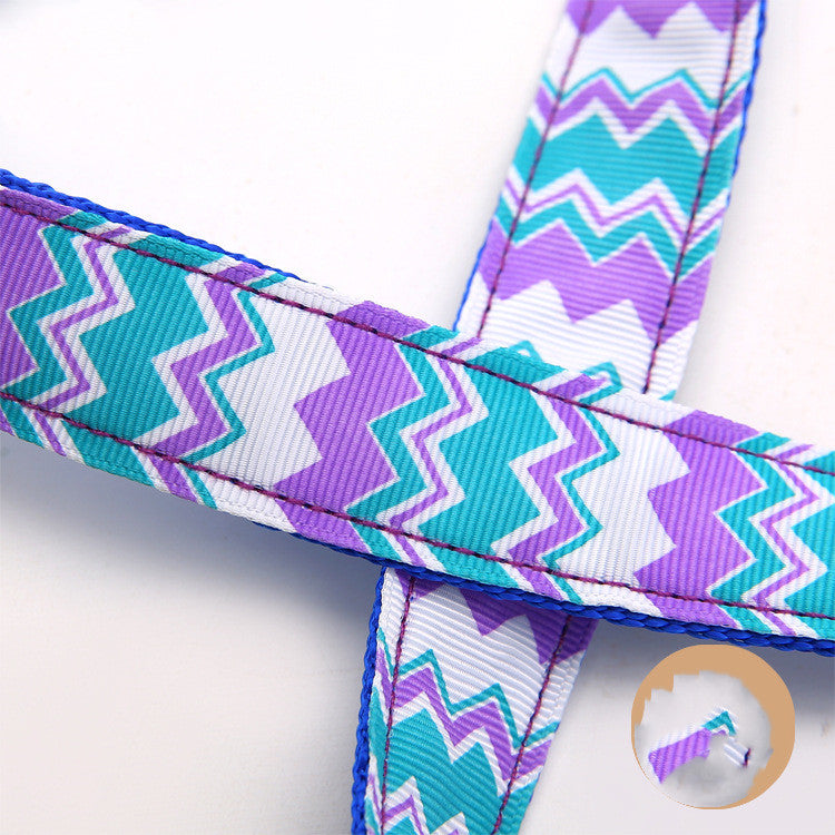 Glow Castle Pet Supplies Wholesale Colorful Wave Pattern Nylon Dog Leash Pet Leash