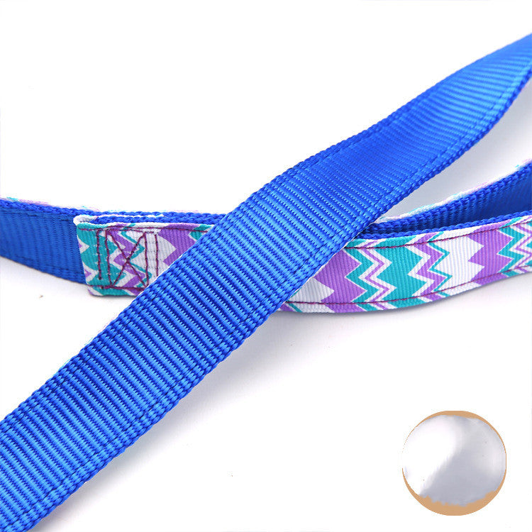 Glow Castle Pet Supplies Wholesale Colorful Wave Pattern Nylon Dog Leash Pet Leash