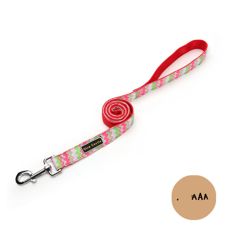 Glow Castle Pet Supplies Wholesale Colorful Wave Pattern Nylon Dog Leash Pet Leash