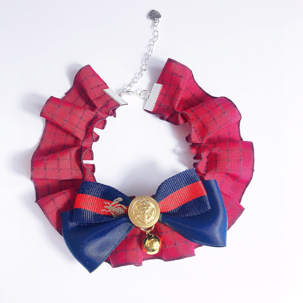 Pet Cat Dog Accessories British Retro Campus Trend Bow Tie Collar Bib Bell Saliva Towel Collar