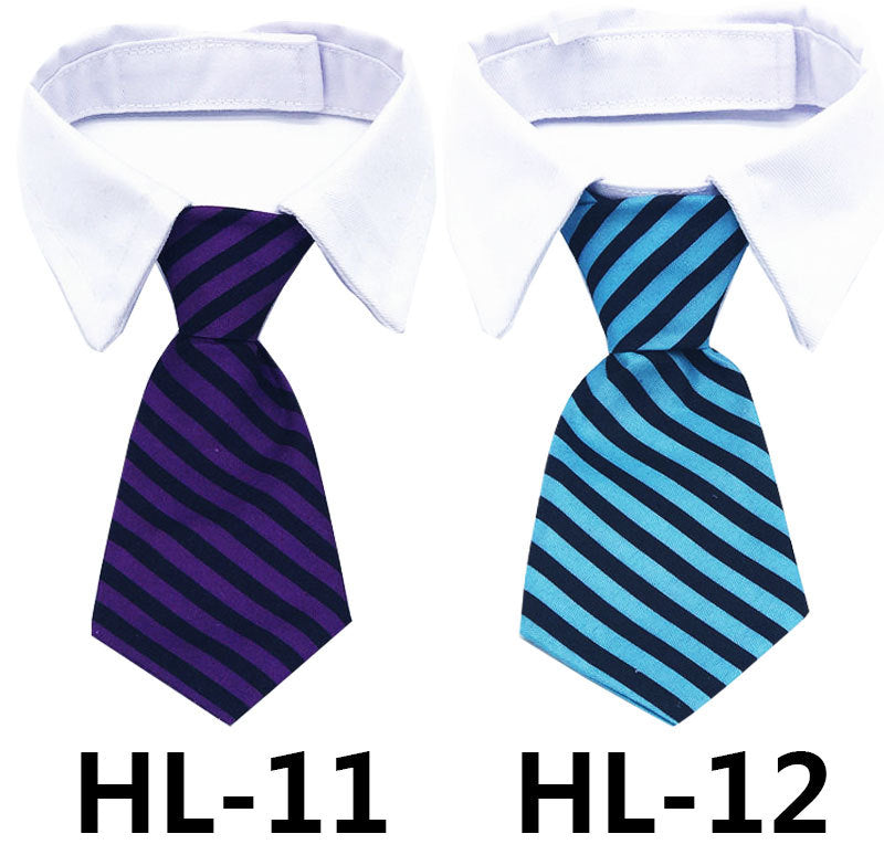 Pet Tie Print Cat And Dog Accessories Solid Color Striped Check Tie
