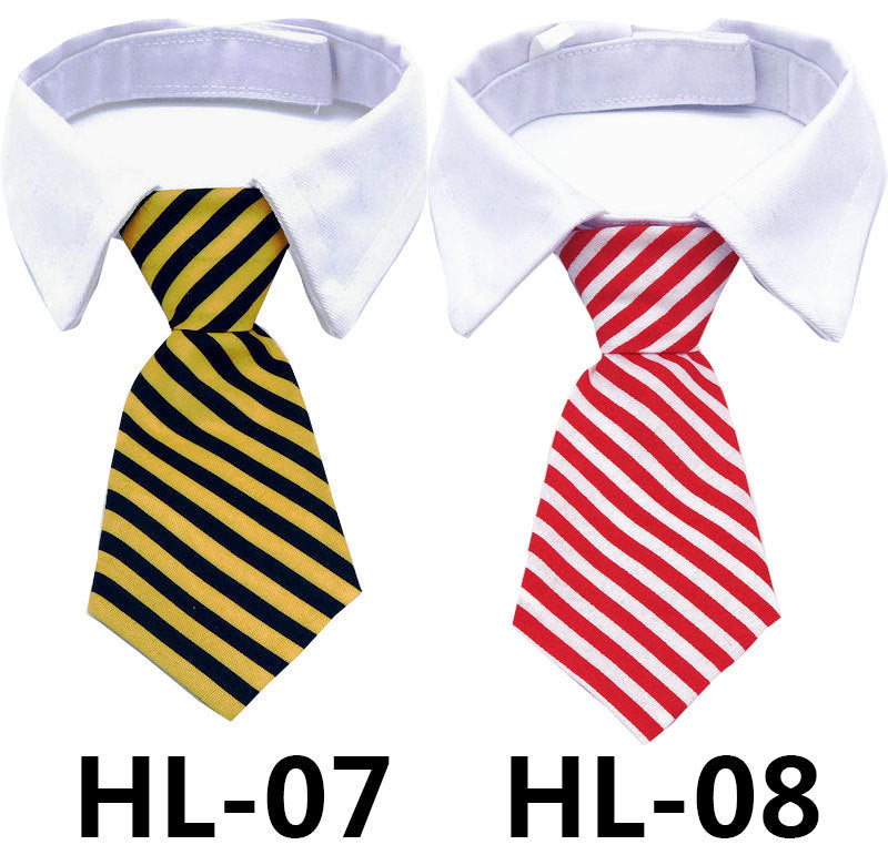Pet Tie Print Cat And Dog Accessories Solid Color Striped Check Tie