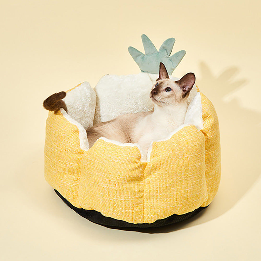 Cat Warm Cuddle Pineapple Bed Four Seasons