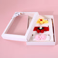 Pet Hand Knitted Wool Cherry Flower Bow Adjustable Cat Dog Cole Duck Collar Accessories Gift Box