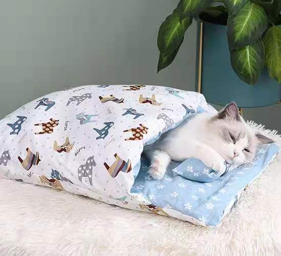 Warm Cat Sleeping Bag Bed With Pillow