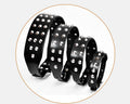 Cowhide Single Leather Point Diamond Collar Head Layer Alloy Buckle Pet Anti-Bite Neckband