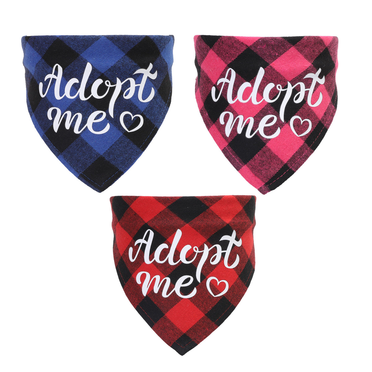 Adopting Pet Triangle Scarf Dog Outdoor Saliva Towel Single-Layer Cotton Plaid Scarf Cat And Dog Accessories