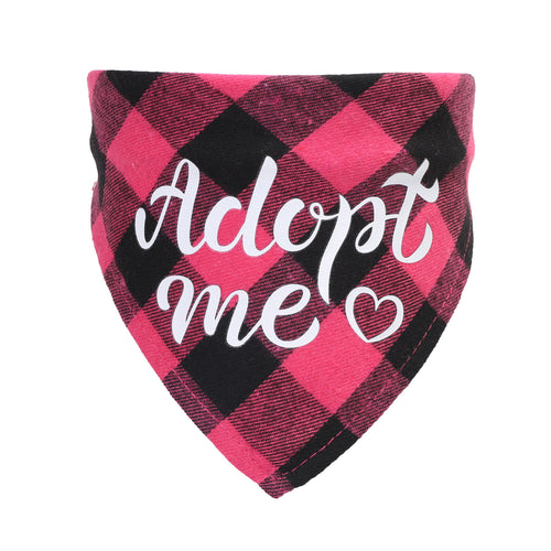Adopting Pet Triangle Scarf Dog Outdoor Saliva Towel Single-Layer Cotton Plaid Scarf Cat And Dog Accessories