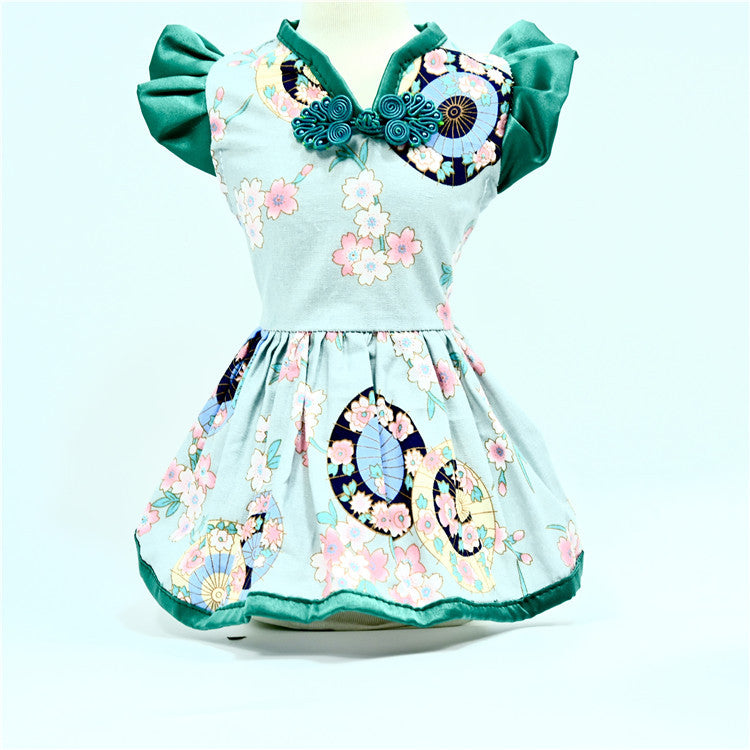 New Pet Dress Dog Retro Chinese Style Princess Dress Summer Dress Factory Wholesale One Drop Shipping